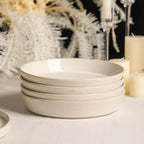 Stone Lain Claire 12-Piece Dinnerware Set Stoneware, Plates and Bowls Set, Dishwasher and Microwave Safe, Dish Set for 4, White