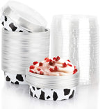 Beasea 4 Inch Pie Tins with Lids, 50 Pack 8 Oz Mini Tart Pan Disposable Pie Tins, Black White Aluminum Pie Pan Foil Tart Tins Round Muffin Container Mini Cheesecake Pan for Pie Tart Quiche