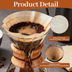 100 Pcs Pre-Folded Unbleached Coffee Filters, Brown Square Disposable Paper Pour Over Coffee Filter, 5-13 Cups Drip Percolator Coffee Filters, Filter for Pour-Over Coffee Makers Home Office
