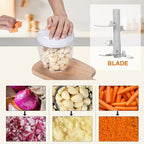 Manual Food Processor Vegetable Chopper, Portable Hand Pull String Garlic Mincer Onion Cutter for Veggies, Ginger, Fruits, Nuts, Herbs, etc., 900ml