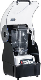 OmniBlend Omni-Q Commercial Blender with Full Sound Enclosure Shield, Quiet Heavy Duty 3-Speed, Self-Cleaning, Includes Multifunctional 2-in-1 Wet Dry Blades, 1.5 Liter Jar (White)