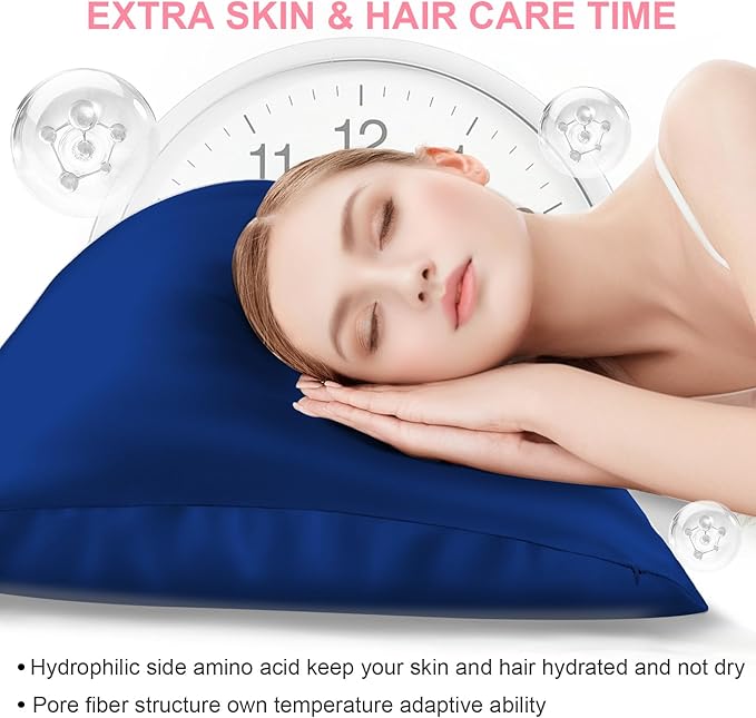 Mulberry Silk Pillow Cases 2 Pack Standard Size 20x26 Inches with Hidden Zipper, Ultra Smooth and Soft Breathable Cooling Silk Satin Pillowcase Set of 2, Better for Hair and Skin, Gifts for Women Men