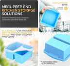 Silicone Freezer Trays with Lids, Set of 4 - with 1cup and 2 cup Silicone Freezer Molds for freezing soups, sauces and individual microwave safe