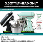 Heavy Duty Whisk Attachment for KitchenAid Artisan Mini 3.5 Quart Tilt-Head Stand Mixers- Extra Thick Stainless Steel Wire Whip for Fast Whipping, Perfect for Large Batches, Dishwasher Safe
