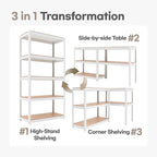 HOMEDANT House 5-Tier Laminated Metal Shelving Unit Adjustable Storage Utility Rack Heavy Duty Shelves Organization Multipurpose Shelf Kitchen Garage Pantry Closet 10Pack