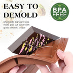 2 Pcs Chocolate Bar Mold Deep Dubai 0.85 Inch Stuffed Chocolate Molds Silicone Large Break Apart Silicone Molds (10 Snap + 5 Snap）