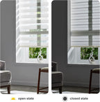 Persilux Zebra Blinds Cordless, Zebra Roller Shades for Windows (34.5" W x 64" H, Cream) Light Filtering Day and Night Window Drapes Sheer Shades for Home, Bedroom and Sliding Door Easy to Install