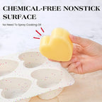 3 Inch Large Heart Shaped Silicone Molds for Chocolate, Candy, Cake, Soap (Set of 2, Cream)