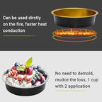 Beasea Aluminum Cupcake Pans With Lids, 4 Inch 100 Pack Disposable Pie Pans For Cake, 8 Oz Aluminum Pie Pan Tin Black Golden Tart Pans Round Oven Baking Mini Cake Pan For Pie Tart Quiche