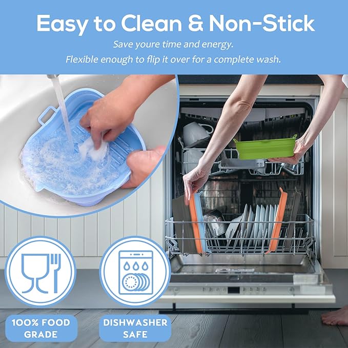 [2 Pack] Silicone Air Fryer Liners Square - Reusable Airfryer Silicone Basket - Easy to Clean Air Fryers Silicone Pot for 5.8 to 8 Qt Large Air Fryer Baking Tray Oven Accessories, 8.5 Inch