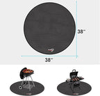 DocSafe 38" Round Fire Pit Mat, 4-Layer Fireproof Under Grill Mat Heat Insulated Indoor Fireplace Pad Protector for Decks,Patios,Grass,BBQ Smoker, Portable Reusable Oil-Proof and Waterproof, Black