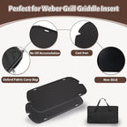Griddle for Weber Traveler Grill 9010001 9020001 9030001, 7034 Cast Iron Griddle Insert Replacement Parts for Weber Traveler 9013001 9011701 Flat Top Griddle Accessories with Carry Bag