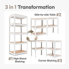 HOMEDANT House 5 Tier 24.4" W Laminated Metal Shelving Unit Adjustable Storage Utility Rack Heavy Duty Shelves Organization Multipurpose Shelf Kitchen Garage Pantry Closet 10 Pack