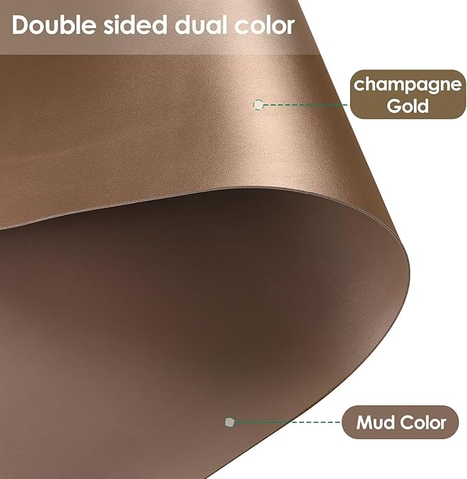 Dresser Cover Top - Can Be Used On Both Sides Waterproof and Easy to Clean Good Flatness Used for Dresser Table(Mud Color+Champagne Gold 10x36)