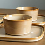 Stone Lain Cairo 12-Piece Dinnerware Set Stoneware, Plates and Bowls Set, Microwave and Dishwasher Safe, Includes Dinner and Salad Plates, Cereal Bowls, Dishes for 4, Sand