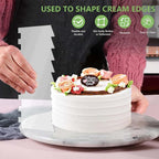 SenseYo 7 Pcs Acrylic Cake Icing Scraper Smoother Comb with Double Sided for DIY Mousse Butter Cream Cake Decoration (7)