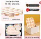 Silicone Muffin Pans for Baking 1 Pack, 2.6 Inch with Metal Reinforced Frame, Regular Size Nonstick Cupcake Pan 12 Cups for Baking Homemade Muffins, Dishwasher Safe BPA Free-Light Yellow