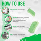Rockin' Green Dishwasher Cleaner Tablets (24 Pack) - Septic Safe Dishwasher Cleaning Tablets Dishwasher Cleaner and Deodorizer Dishwashers Tablet Remove Build Up with Citric Acid (Sweet Child O'Lime)