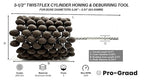 TwistFlex Cylinder Hone | 3-1/2" 240AO for Brake Cylinders, Valve Guides, Hydraulics, 3.5" Diameter for Hole Diameters 3.26"- 3.51" | Aluminum Oxide 240 Grit | 0.315" Shank | 13.5" Length