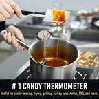 Candy Thermometer with Pot Clip - Deep Fry Oil for Frying and Candle Making - 2 Pack