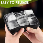 Ice Cube Trays Silicone,2 Pack Large Square Ice Cube Molds with Removable Lids,Stackable Big Ice Trays for Freezer,Ice Maker Reusable and BPA Free for Whiskey, Cocktail, Chilled Drink