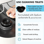(12 Months Supply) Descaling Kit Compatible with Nespresso Vertuo, Odorless Coffee Brewer Machine Descaler Set, Liquid Descaling Solution for Nespresso, Includes Reusable Pod and 12 Cleaning Tablets