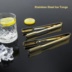 MSY BIGSUNNY 7 Inch Ice Tongs, Thickened Stainless Steel Sugar Cube Serving Tongs with Teeth for Tea, Party, Coffee, Bar, Food - Set of 2, Golden