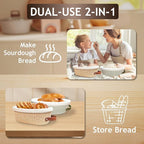 Banneton Bread Proofing Basket Set, Oval Sourdough Banneton Basket 10 inch,Handmade Sourdough Bread Basket with Covers 4 Liners for Artisan Bakers Starter Cotton Rope