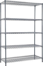 Land Guard 5 Tier Storage Racks and Shelving - 48" L x 20" W x 72" H Heavy Steel Material Pantry Shelves - Each Unit Loads 350 Pounds Wire Shelf, Suitable for Warehouses, Closets, Kitchens…