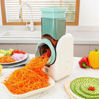 Electric Cheese Grater Rotary Slicer-One-Touch Control Vegetable Slicer, Nuts Grinder Cheese Shredder for Home Kitchen Use, 6 Replaceable Stainless Steel Blades(White)