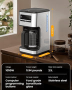 COWSAR 14-Cup Coffee Maker, 24-Hour Programmable Coffee Brewer, Keep Warm, Drip Free, Washable Filter, Stainless Steel, Silver - Commercial Performance