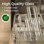 ComSaf 0.5 Qt Glass Food Storage Jars Set of 6, Clear Glass Storage Containers with Lids, Pantry Organization Jar, Spice, Blooming Tea, Coffee, Cookie and Sugar Container, Small jar Set for Kitchen