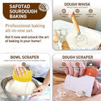 Banneton Bread Proofing Basket with 10 Inch Oval Bread Proofing Basket, Sourdough Banneton Basket for Artisan Baking, Sourdough Starter Kit & Sourdough Bread Baking Supplies for Home Bakers