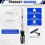 DASBET Engine Brake Cylinder Hone | Engine Cylinder Hone Tool for Grinding Holes Adjustable Deglazer 1-1/4" to 3-1/2" Diameter with Extra 3-Piece 2'' Long Stones 220 Grit (2")