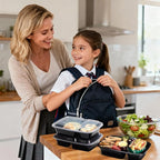 Glotoch 50 Pack 32 oz Meal Prep Containers Reusable, 2 Compartment Food Containers with Lids To Go Containers, Lunch-Microwave, Freezer, Dishwasher Safe