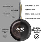 imarku Non Stick Frying Pans, 3 Pieces - 8 Inch, 10 Inch and 12 Inch Frying Pan, Professional Frying Pans Nonstick, Cast Iron Skillets, Nonstick Frying Pan with Stay Cool Handle, Best Birthday Gifts
