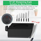 Rolling Knife Sharpener Kit - Crafted with Premium Stainless Steel | Kitchen Knife Sharpener Includes a 400 Grit Diamond Disc to Restore Sharpness and a Ceramic Disc to Polish and Smooth the Blade