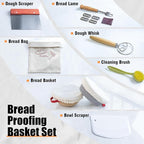 Sourdough Starter Kit With 7.5" Round & Oval Banneton Bread Proofing Basket, Complete Sourdough Bread Baking Supplies, Bread Making Kit With Storage Bag, Gift For Beginner Baker