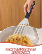 2Pack Fish Spatula Fish Turner for Fish Metal Spatula, Silicone Fish Turner, Fish Flipper - Ideal for Grilling and omelette making