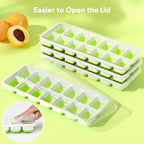 Ice Cube Trays 4 Pack, Airabc Silicone Ice Cube Trays with Removable Lid, Easy-Release Flexible 14-cube Ice Trays, LFGB Certified and BPA Free, Stackable Ice Trays with Covers for Cocktail, Freezer