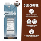 Wandering Bear Organic Vanilla Cold Brew Coffee - Extra Strong, Bold, Smooth, Unsweetened, Shelf-Stable, Ready to Drink, Gluten Free, & Vegan Iced Cold Brewed Coffee Drink - 32 fl oz, 3 pack