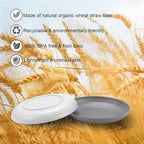 12 Pcs Unbreakable Deep Dinner Plates Set, 10 inch Reusable Plastic Wheat Straw Plates, Microwave and Dishwasher Safe Plate for Kitchen, Lightweight Plate for Dessert, BPA Free, Gray