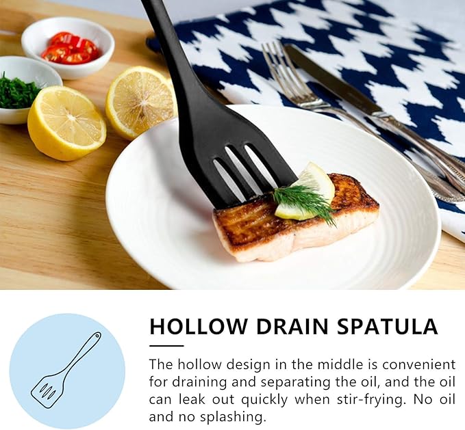 NileHome 4 Pack Silicone Spatula and Whisk Kitchen Utensils with Silicone Brush Heat Resistant BPA-free Rubber Spatula for Scraping, Baking, Cooking, Mixing-Black