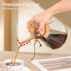 Pour Over Coffee Maker 34 OZ, 10 Cup Borosilicate Glass Drip Coffee Maker with Reusable Stainless Steel Filter and Cork Grip for Home Café 1000 ML (Diamond Shape)