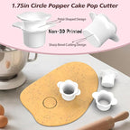 Cake Pop Cutter and Pusher with Tray - Circle Cake Pop Mold Set | Non-3D Printed ABS Injection Molded | 1.75" Size | High-Capacity Dual-Cavity Cake Pop Tray | Smooth & Easy-Clean Surface (Cake Tray)