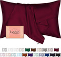 Mulberry Silk Pillow Cases Queen Size with Hidden Zipper, Ultra Smooth and Soft Breathable Cooling Silk Satin Pillowcase for Hair and Skin, Gifts for Women Men (Burgundy Red, 20x30 Inches, 1 Pack)