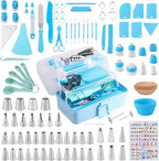 Cake Decorating Kit: Decorating Supplies Tools Kit 208 PCS Baking Accessories Include Spiping Bags and Tips Set, Piping Tips Set, Spatulas, Cake Scraper, 50 Piping Bags, Blue