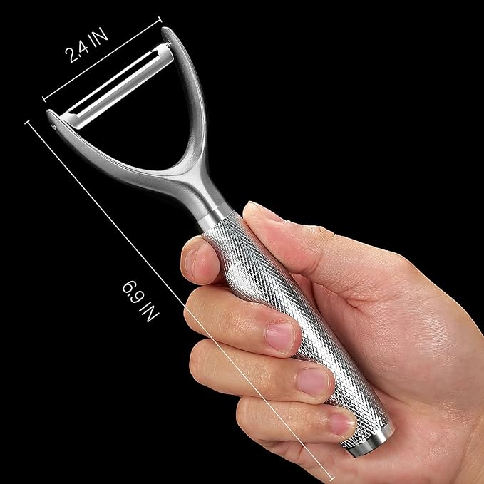 KULUNER Y-Type Vegetable Peeler, Silver Chrome Finish, 304 Stainless Steel Blade, Ultra Sharp Potato Peeler for Apples, Carrots, Heavy Duty Kitchen Peeler