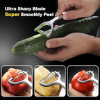 Premium Vegetable Peeler, Y Shaped Super Sharp, Stainless Steel, Bottle Opener, Hanging Hole, Potato Eye Remover, Non-Slip Handle Slicer for Apple Carrot