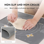 Ourokhome Silicone Baking Mat Sheet and Pastry Dough Cutter, 0.5 Inch Thick 20'' X 16" BPA free Silicone Rolling Mat, Non-Stick and Anti-Slip, Dishwasher Safe (Gray)